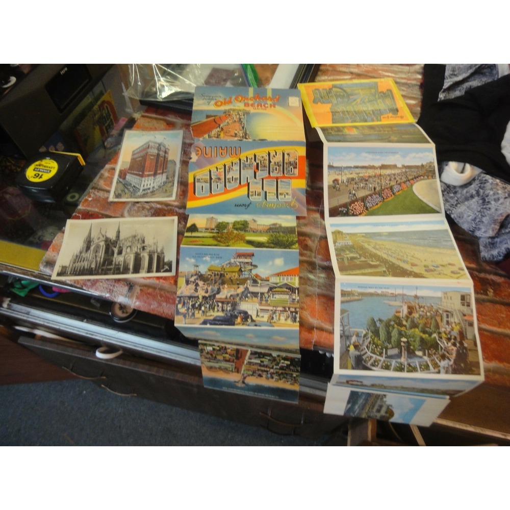 Vintage post cards 1923 souvenir folders Old orchid meach maine Atlantic City +